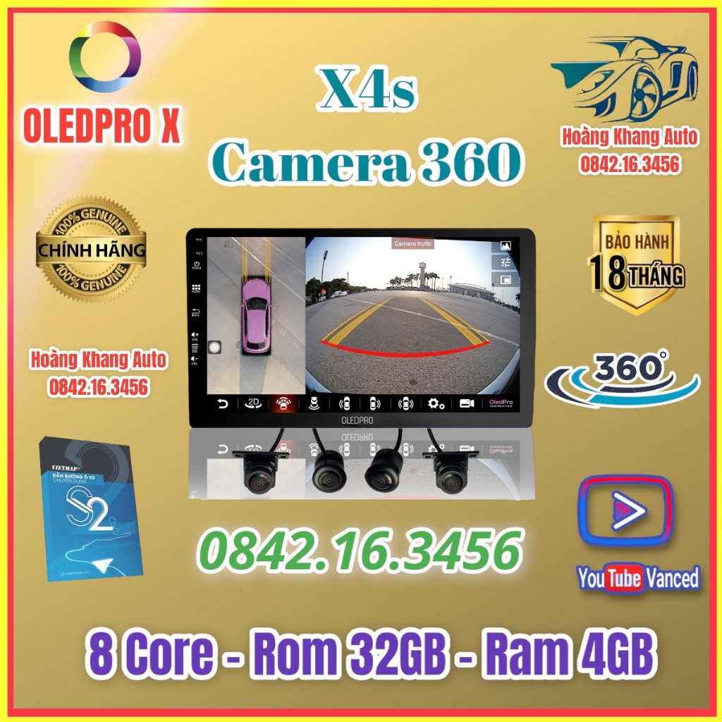 Màn hình Android OLED C8 New + C8s New + X4 + X4s Camera 360 - Ram 4Gb - Rom 32gb - Chíp 8 nhân   -