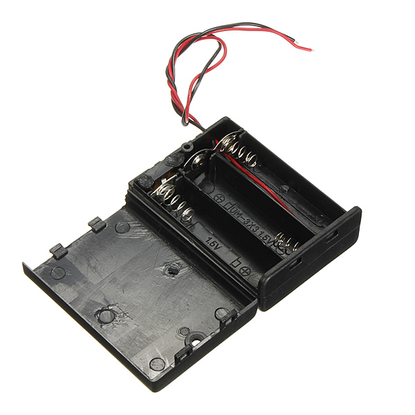 9V Battery Premium Holder Computers Snap On Connector Enclosed Box ON ...