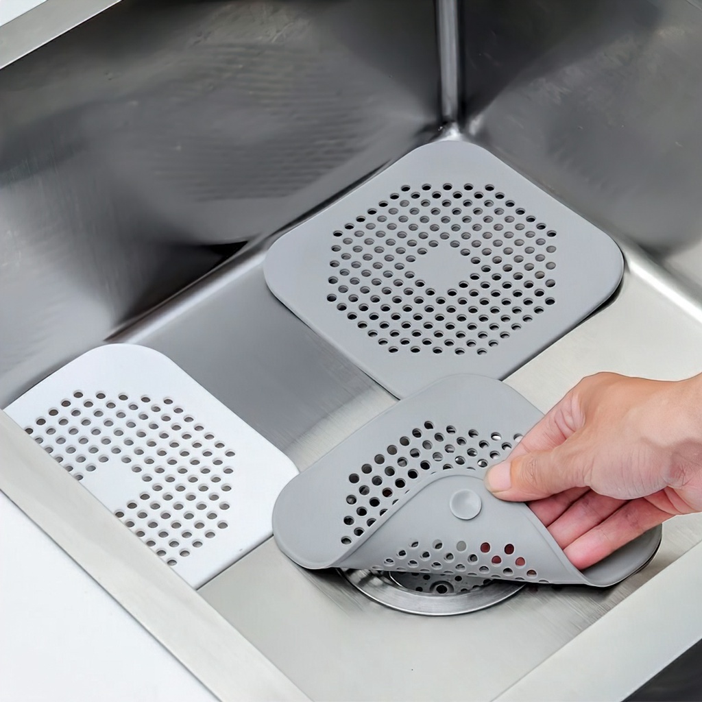 Lumbley Lưới lọc rác cống thoát nước TPR 14cm x 14cm Chống tắc nghẽn, chống rỉ, bền cho bồn rửa, bồn tắm 1 cái