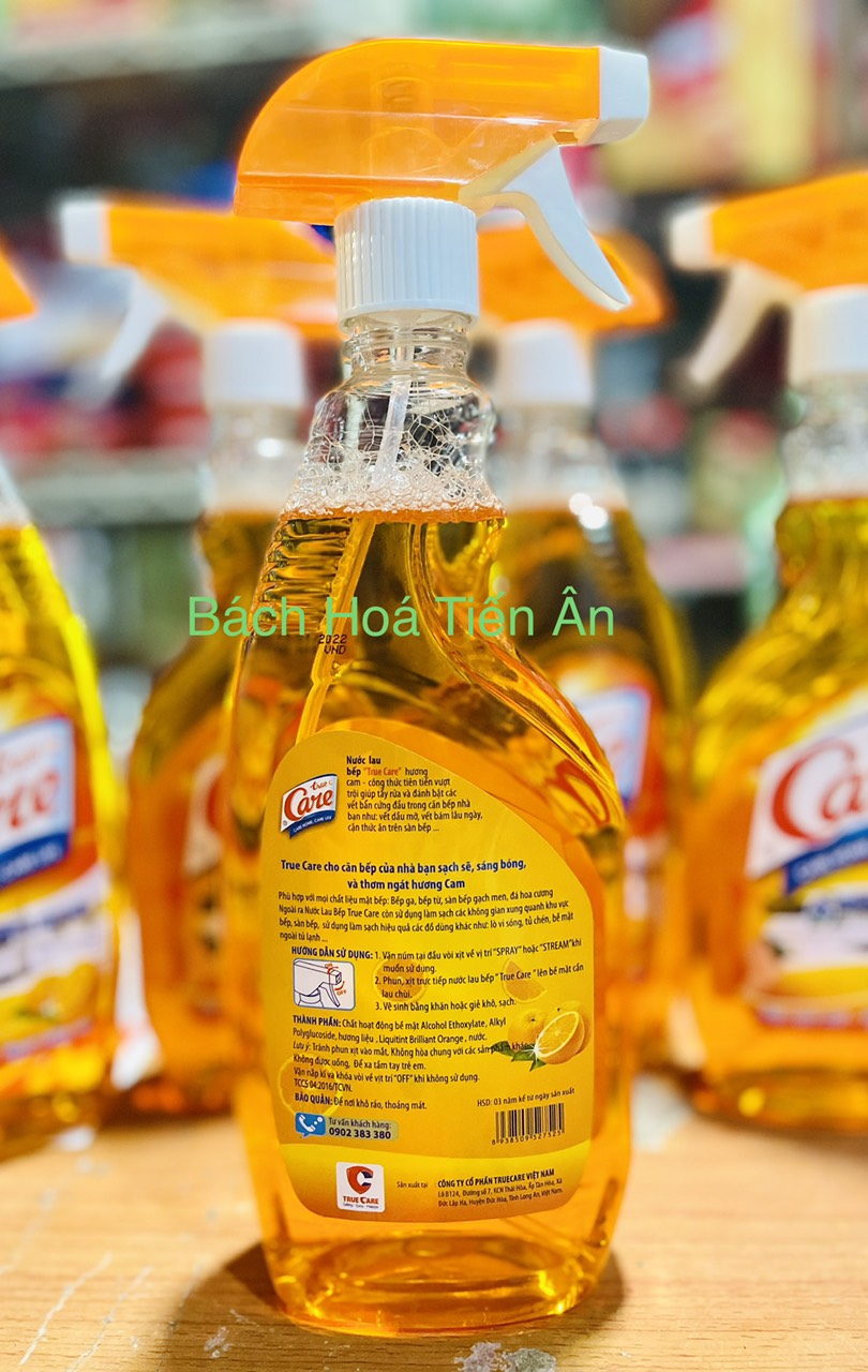 [HCM]Nước lau bếp True Care cam chai 580ml