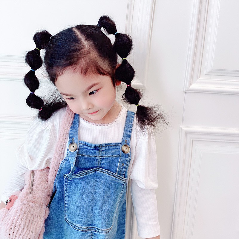 Set 1000 dây thun cột tóc mini nhiều màu kèm túi zip dễ thương