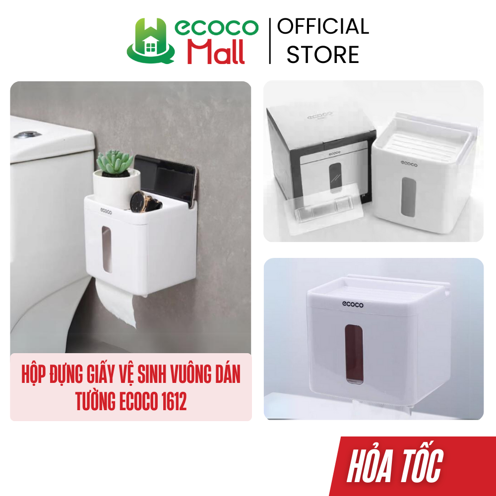 Hộp đựng giấy vệ sinh ECOCO vuông 1612