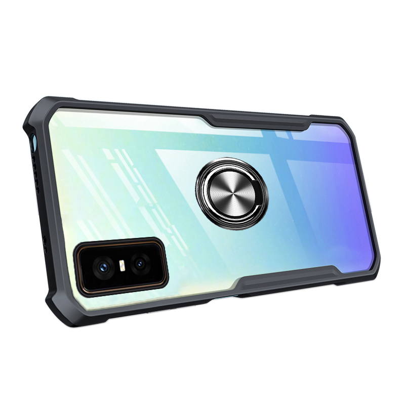 Phone case infinix GT 30Pro Hard Clear Transparent Shockproof Armor Car Adsorb Holder Ring Back cover infinix GT30 Pro. 