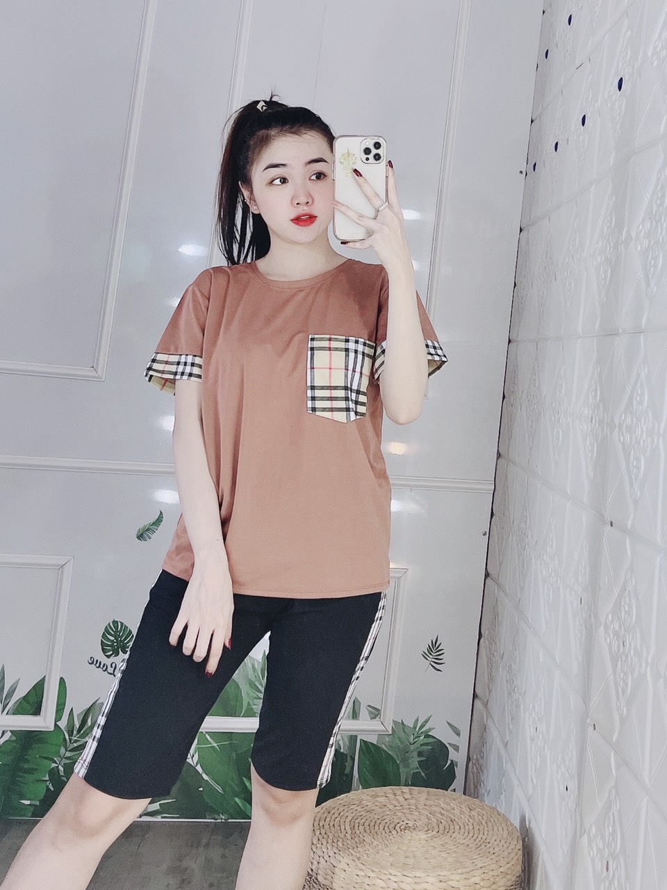 Bộ đồ thun lửng, set đồ thun lửng dễ thương chất vải thun cotton 4 chiều