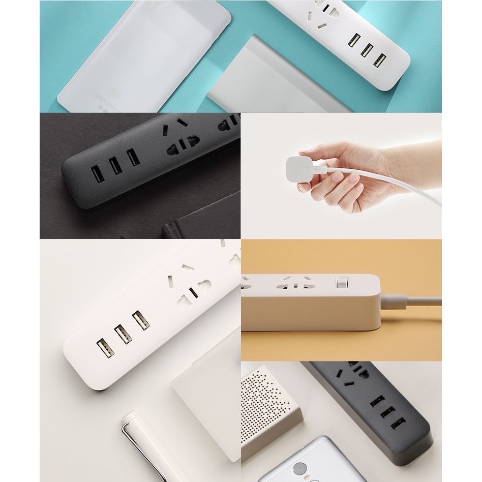 Ổ cắm điện 3 ổ cắm power strip Xiaomi 3usb
