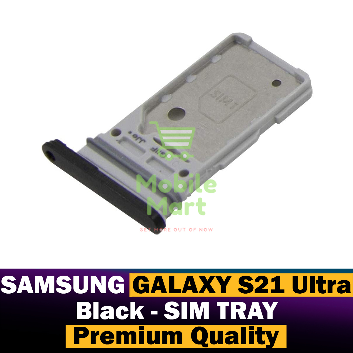 Samsung Galaxy S21 Ultra SIM Tray Sim Jacket Sim Slot Sim Door For Samsung Galaxy S21 Ultra - Black