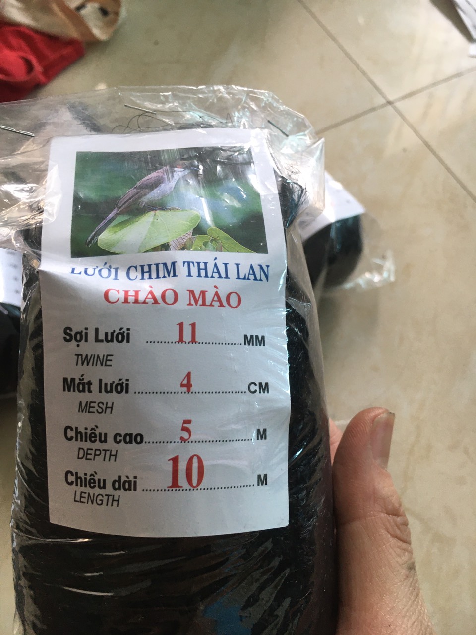 Lưới bẫy chim sẻ, chào mào, chòe, mi, khứu, sáo dài 10m-15m-20m-30m-50m tàng hình, sợi cước đen giúp cho độ tàng hình của lưới cao lưới bẫy chim tàng hình tổng hợp