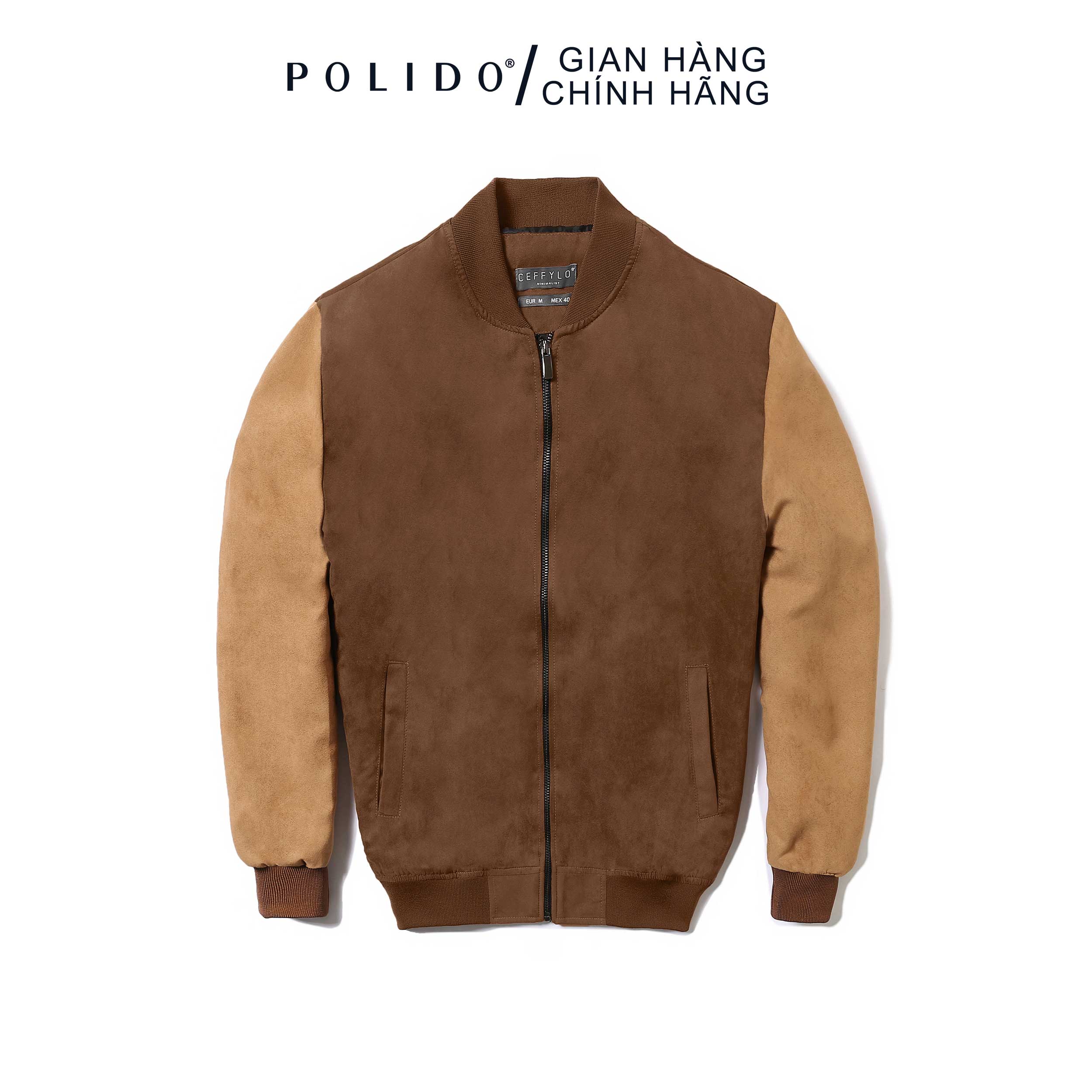 Áo Khoác Bomber Nam Phối Màu Chất Da Lộn Thời Trang