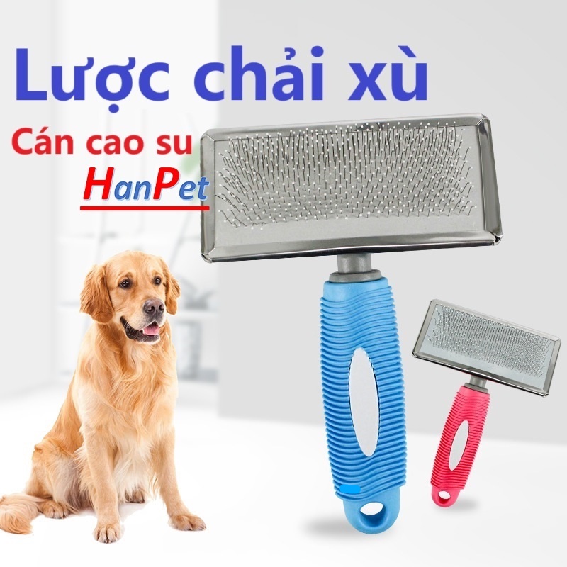 Lược chải lông cho chó mèo thú cưng lược chải xù cán cao su