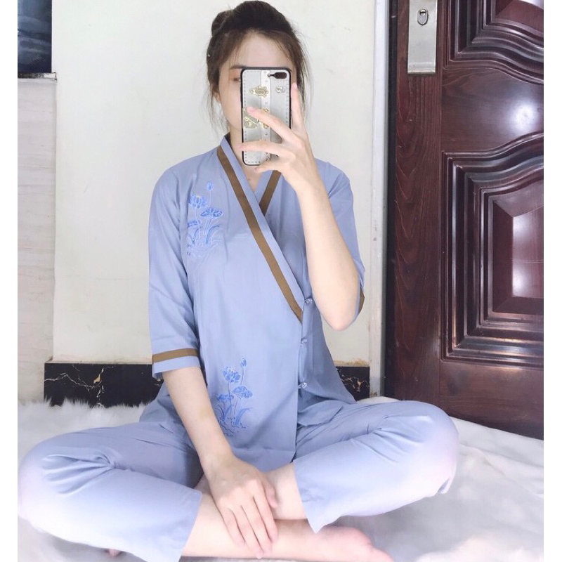 Đồ Lam Đi Chùa# Tim Viền