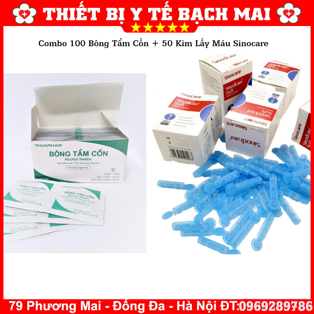 Máy đo đường huyết sinocare safe-accu 2 chính hãng đức + tặng 50 que thử + 50 kim lấy máu