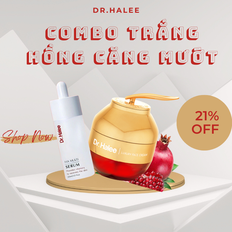 Combo kem dưỡng và serum trắng da cấp ẩm Dr.Halee