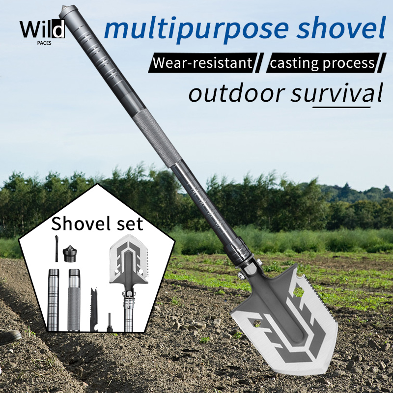 Multifunction folding spade shovel hoe outdoor garden tools kit