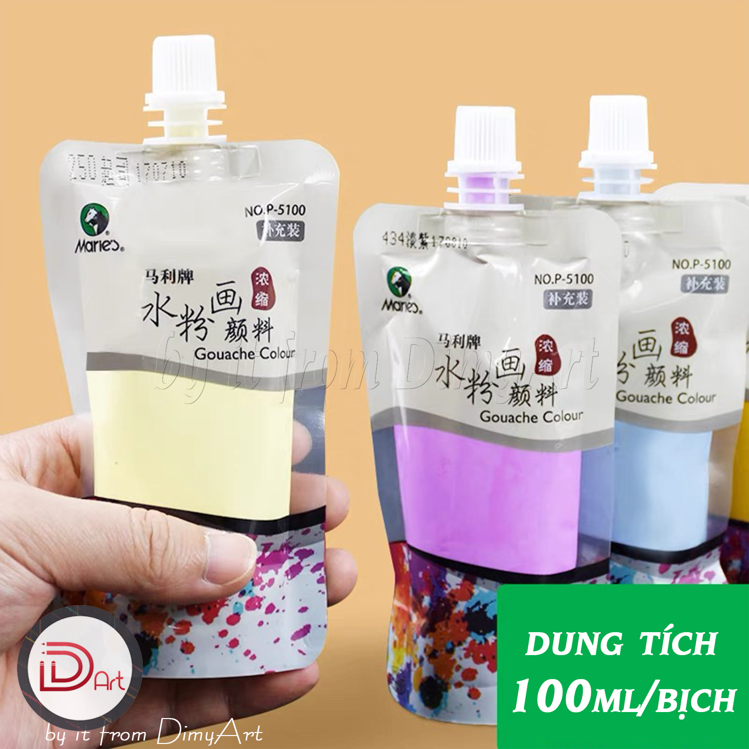 Màu gouache/nước thạch cao cấp MARIE's 100ml