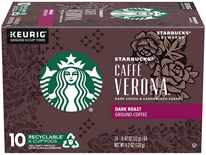 [ STARBUCKS ] Cà phê dạng cup STARBUCKS CAFFÈ VERONA DARK ROAST K- CUP - 10 cup/120gr