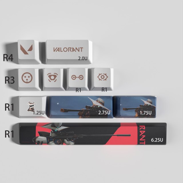 Valorant keycaps cypher keycaps OEM Profile 10keys PBT dye sub keycaps