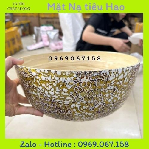 Chậu tre Khảm trứng gội đầu dưỡng sinh, ngâm tay, ngâm chân làm nail - spa size 30cm