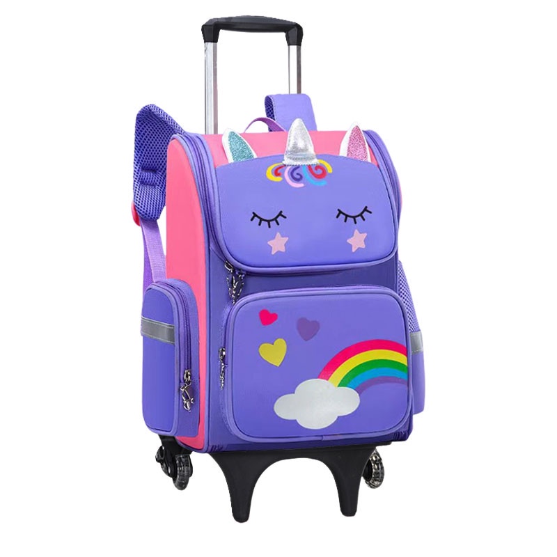 Unicorn Rolling Backpack for Girls Kids Backpack with Wheels Roller ...