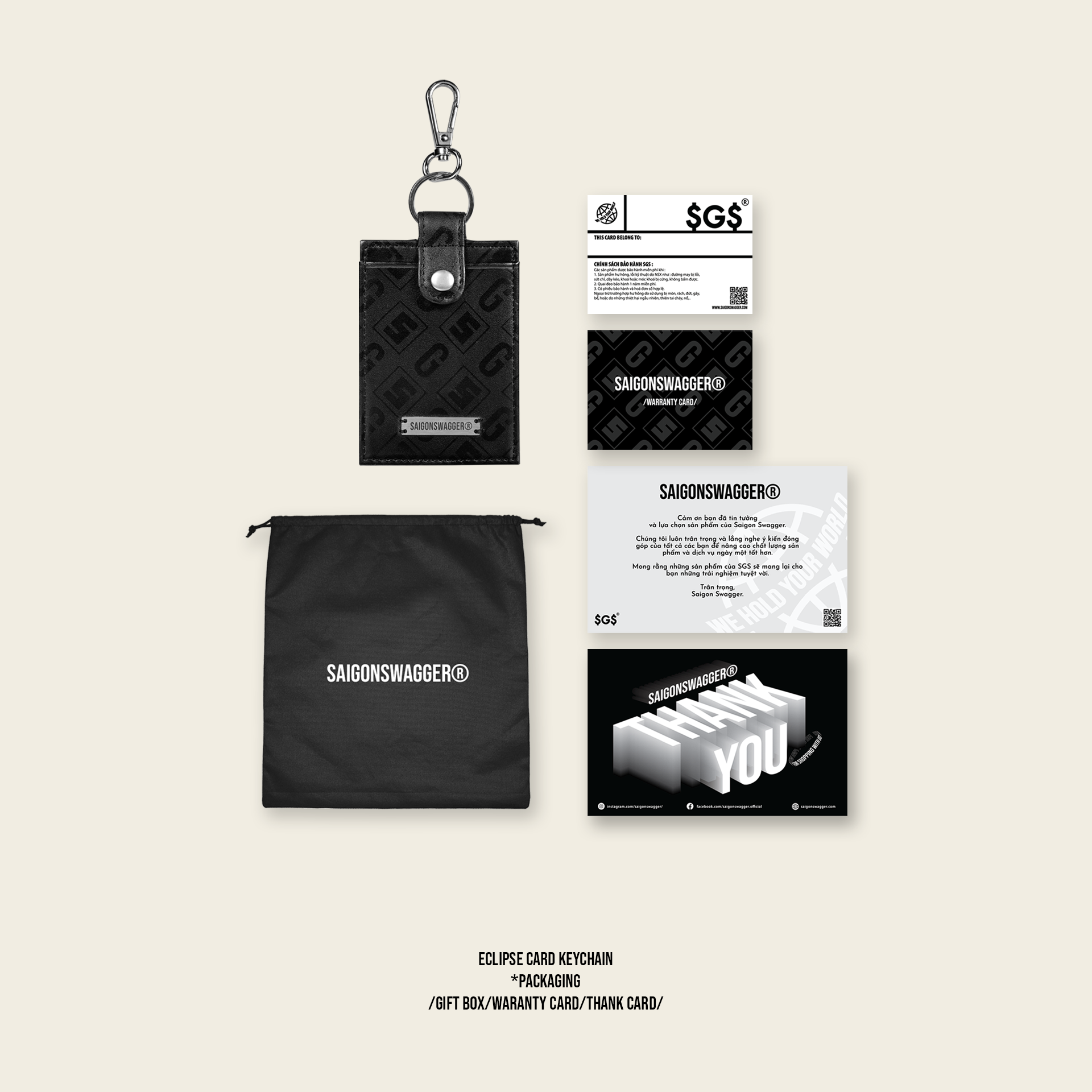 Ví Đựng Thẻ, Móc Khoá Da Thật SAIGON SWAGGER ECLIPSE CARD KEYCHAIN