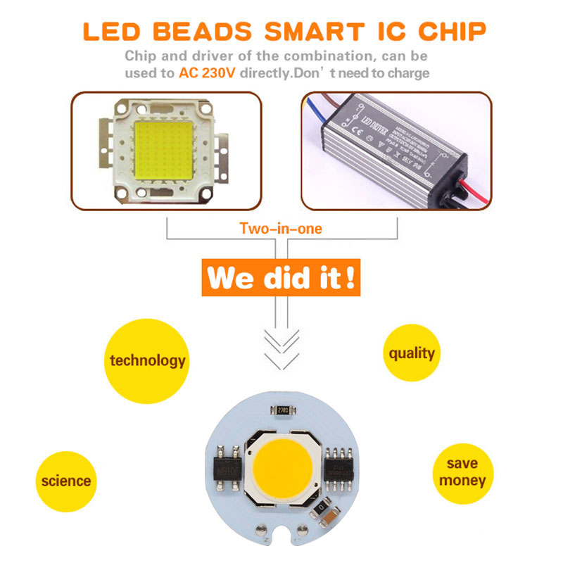 【GlobalTrendz】10 pcs lot LED COB Chip 9W 7W 5W 3W Integrated beads ...