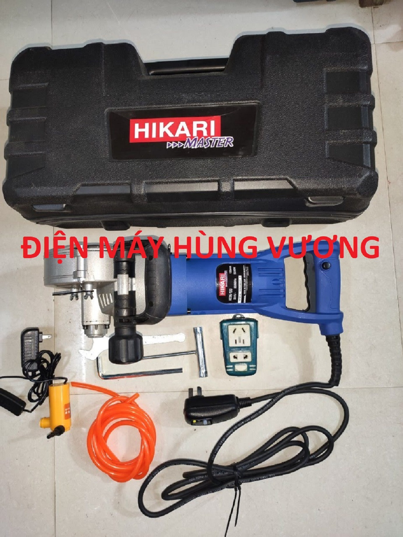 Máy cắt rãnh tường 5 lưỡi Hikari KC-133, lắp 5 lưỡi125X20X1.9 mm hoặc 133x20x1.9, Made in Thailand ,5200w, dây đồng cắt mạnh mẽ, khới động mềm.