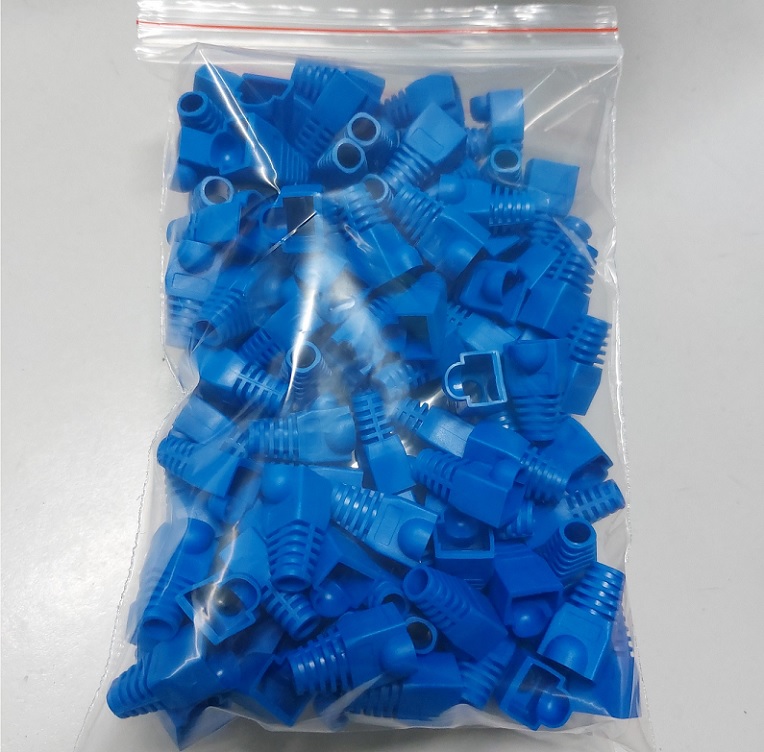 Đầu Chụp Hạt Mạng RJ45 Loại Túi 100 Chiếc ( Màu xanh )