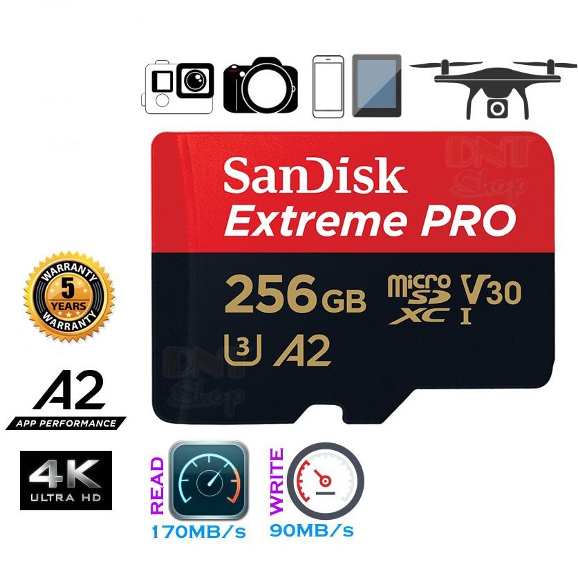 Thẻ nhớ MicroSDXC SanDisk Extreme PRO A2 - 256GB V30 U3 Class 10 UHS