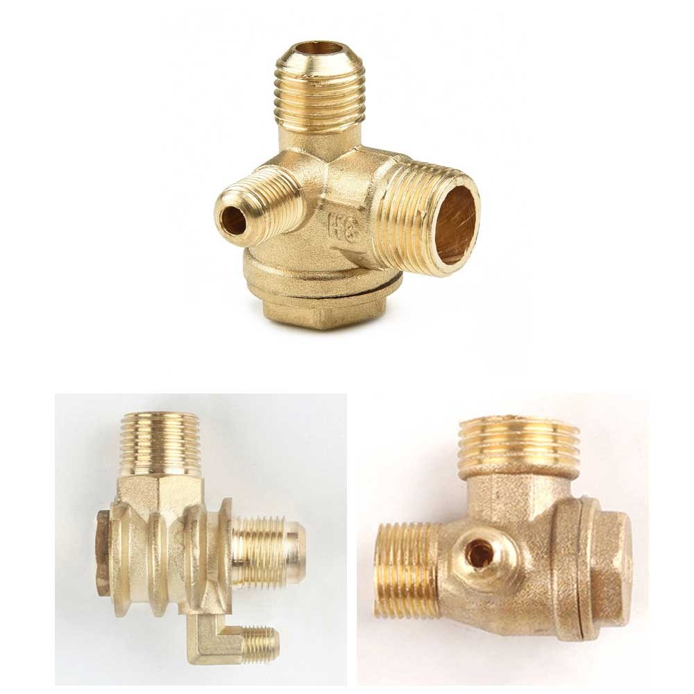 Brass Air Compressor Accessories One-Way Valve Stop Valve Check Valve Replaceable
