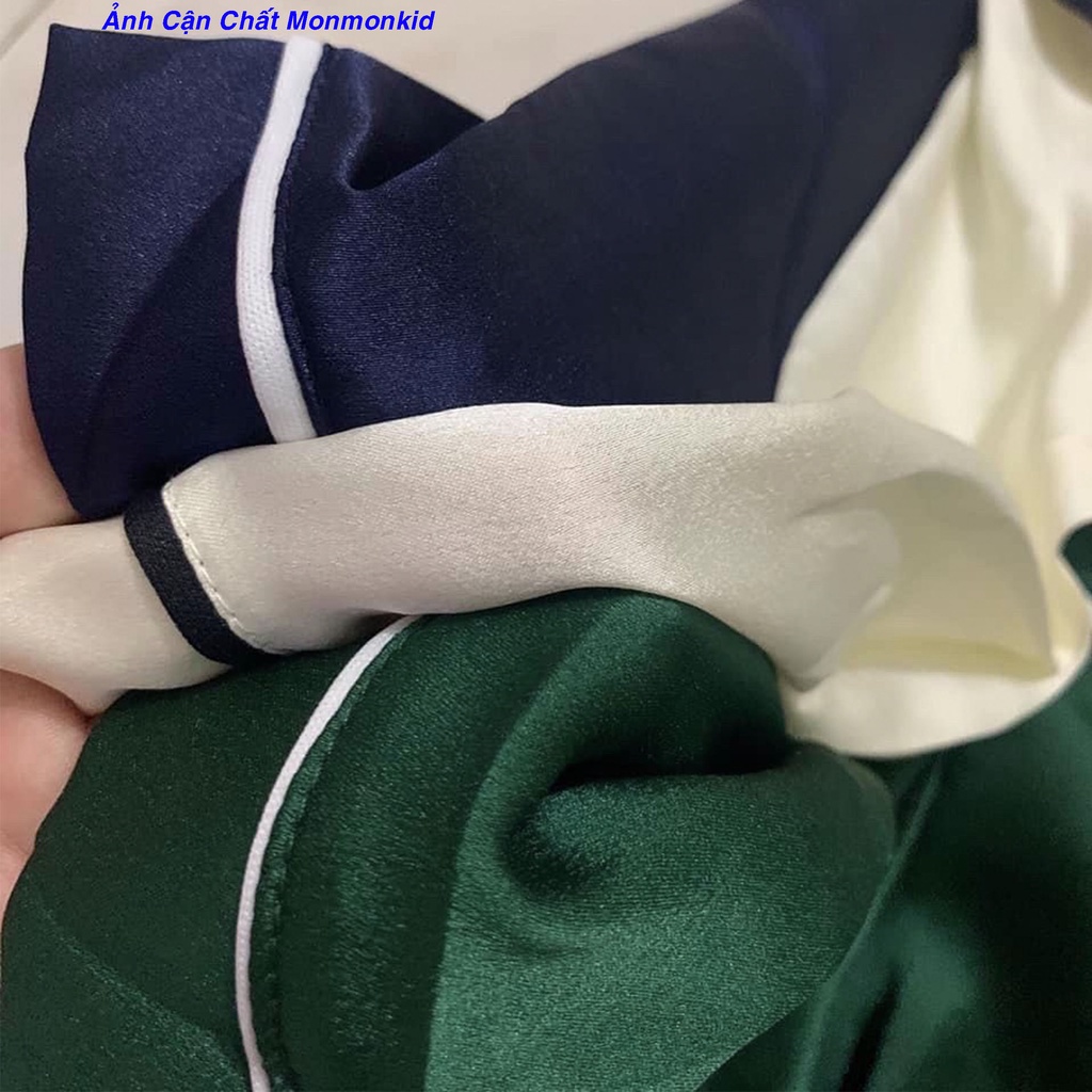 Bộ Pizama Lụa Satin Trơn Cho Bé ( 8 - 30kg ) - MonMonKid