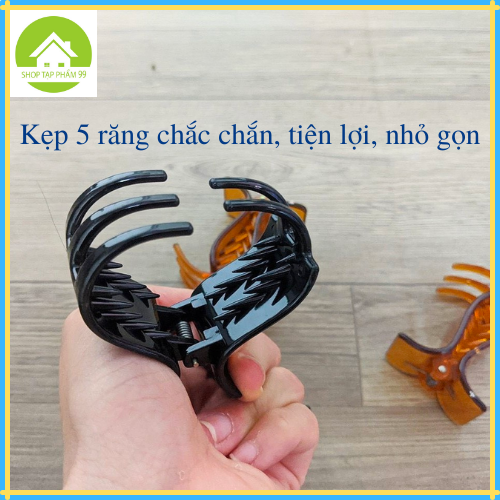 Kẹp tóc càng cua 5 răng mix màu, phụ kiện