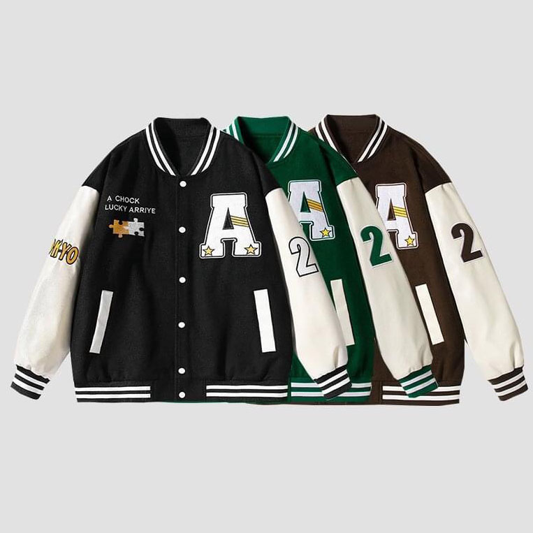 Áo khoác varsity jacket A28 bomber bóng chày basic nam nữ form rộng