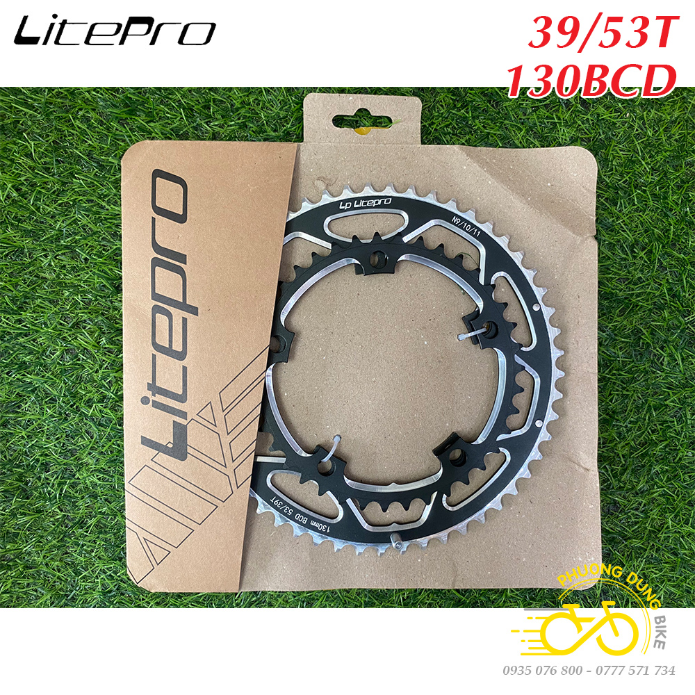Bộ 2 đĩa rời nhôm xe đạp litepro 130bcd 39-53t
