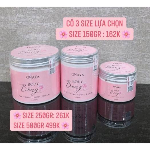 Kem body bông ONAYA Dưỡng Trắng Da 3size