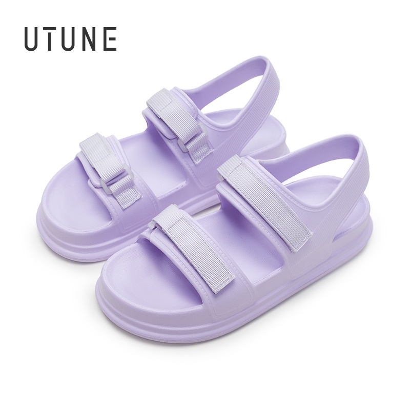 Giày sandal UTUNE quai gai dán đế mềm mại nylon chống trượt thời trang đi biển xinh xắn dành cho nữ