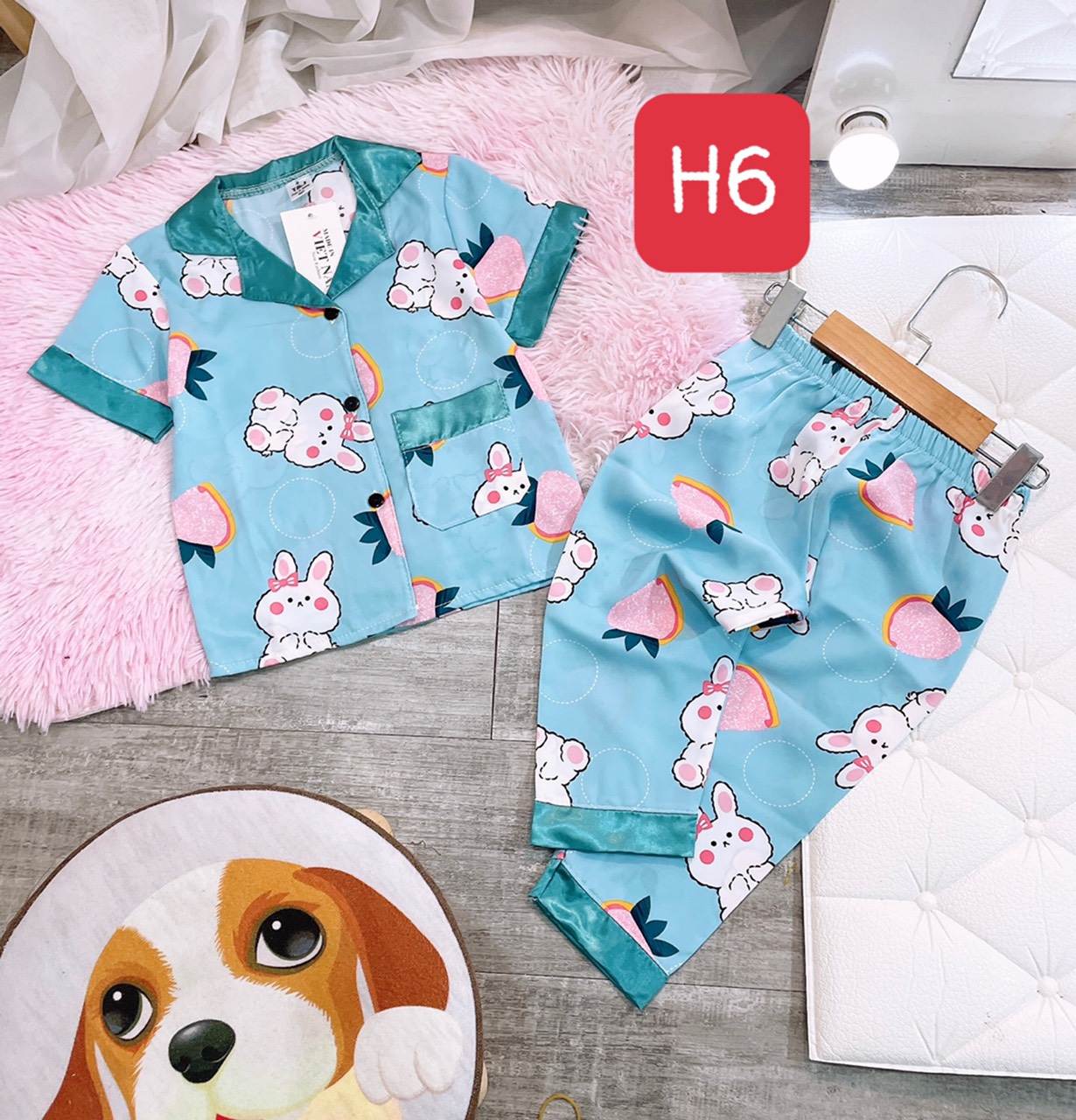 bộ pizama lụa cho bé 9-21kg