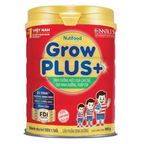 (date tháng 04/2026)Sữa Bột NutiFood Grow Plus+ Đỏ - Hộp 900gr