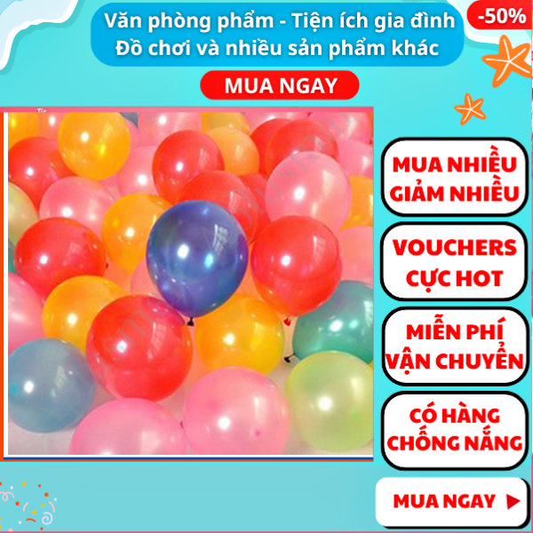 Túi 50 bong bóng nhỏ đủ màu, bong bóng sinh nhật, bong bóng trang trí đẹp, bong bóng đồ chơi, Aplusmart