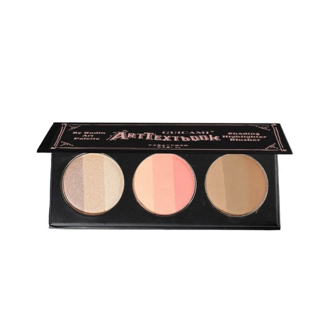 3 IN 1 Highlight Blush TrimmingThree-color Shadow Powder Nose Shadow V Face Highlight Trimming One Plate