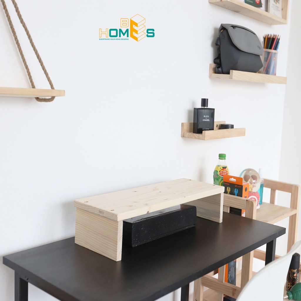 Kệ để bàn máy tính gỗ thông Behomes