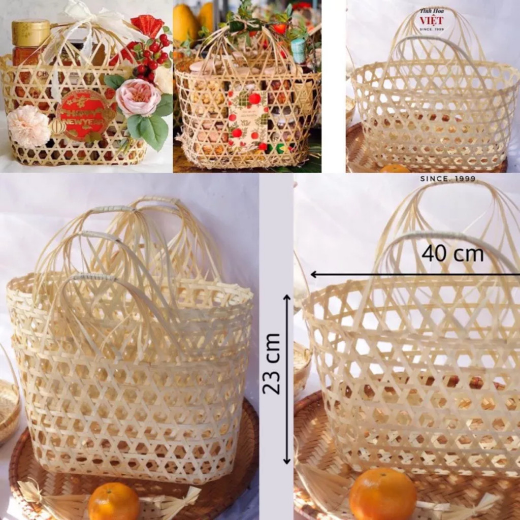 [GIÁ XƯỞNG] giỏ tre,làn tre trang trí,làm giỏ quà Tết