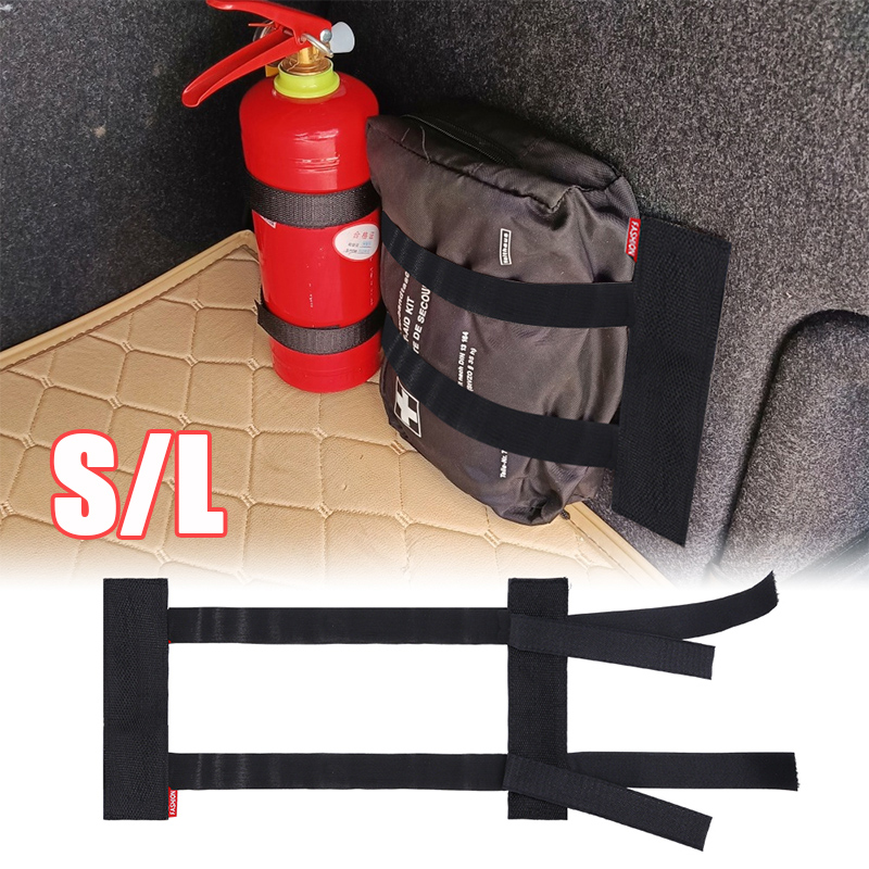 New Car Elastic Mesh Fixed Straps Trunk Interior Organizer Seat Back Fixing Net Bag Extinguisher Car Goods Storage Fixing Strap