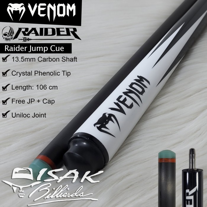 VENOM CARBON JUMP CUE RAIDER 13.5MM STICK BOLA LOMPAT BILLIARD