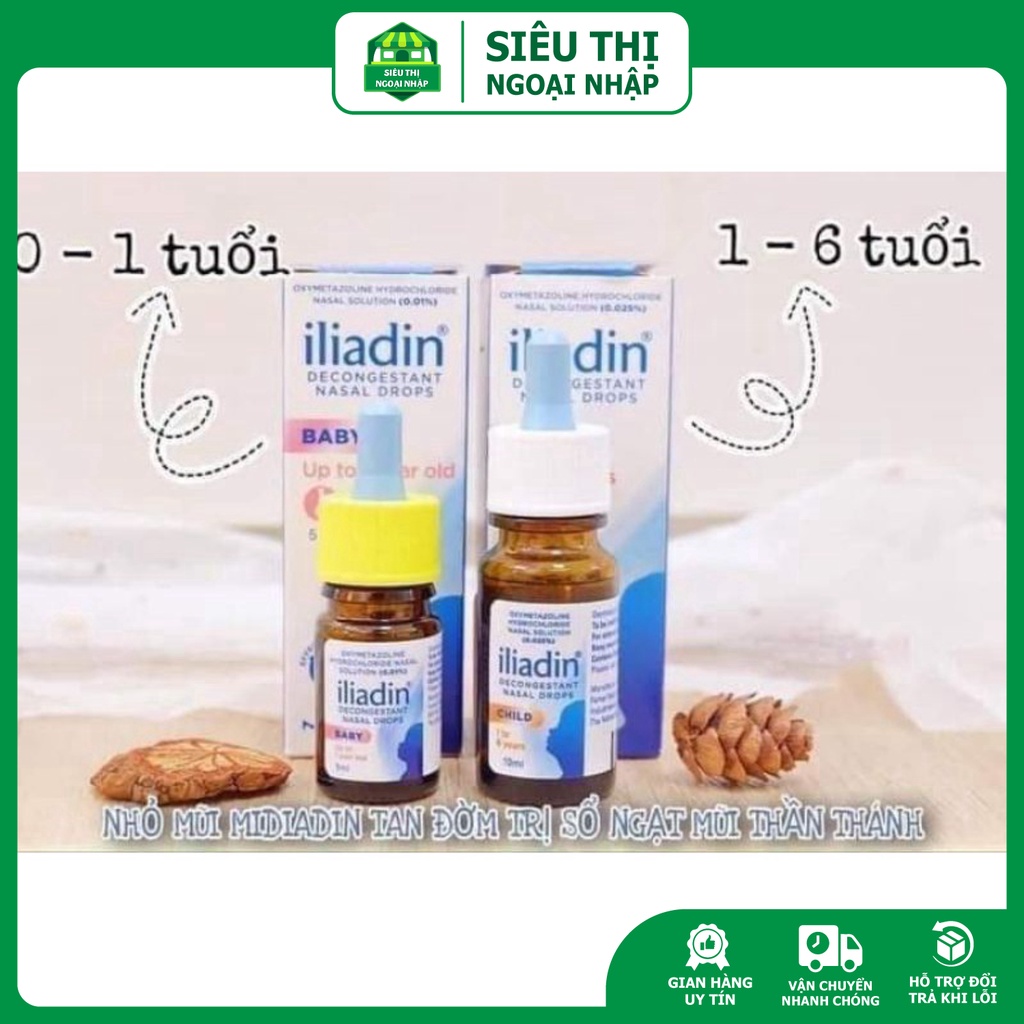 Nhỏ mũi iliadin cho bé