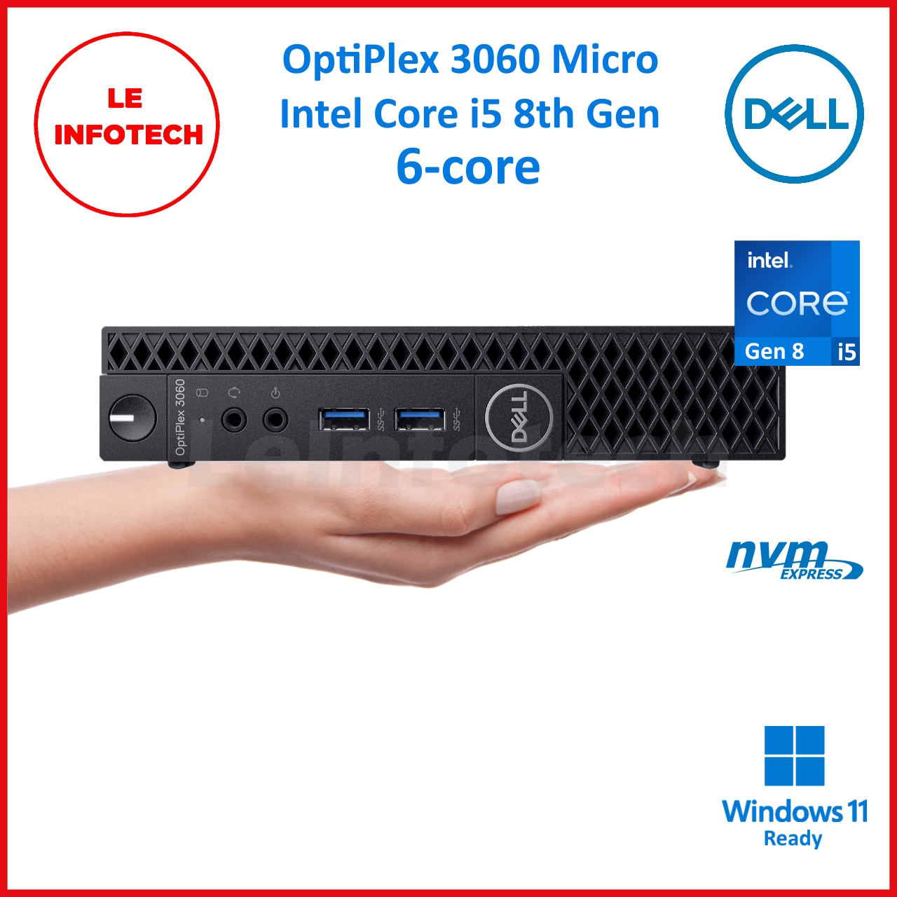DELL Optiplex 3060 Micro Desktop 6-Cores Intel i5/i7 Gen 8 RAM 8