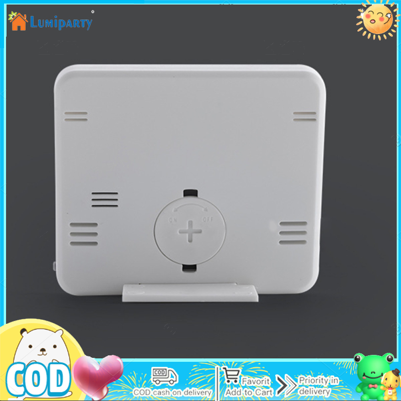 LumiParty Digital Wall Clock With 3.2inch LCD Display Temperature Time Humidity Meter For Indoor Bedroom Baby Room