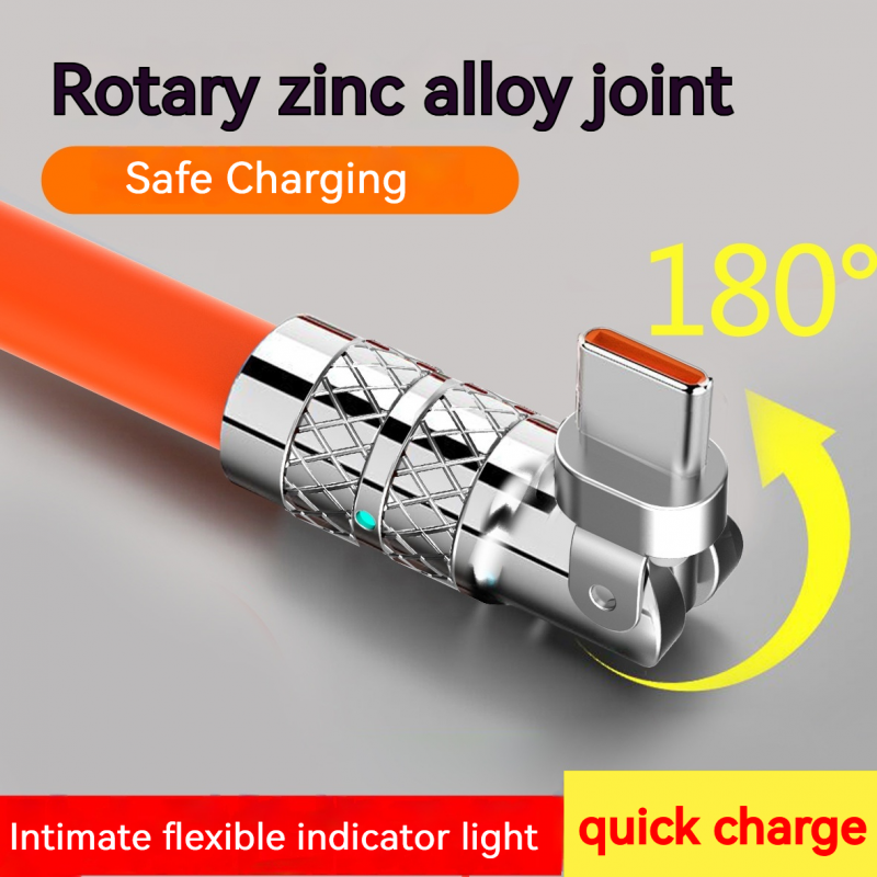 PD Fast Charging Cable Zinc Alloy Rotary Charging Cable Apple Huawei Mobile Phone Fast Charging Data Cable