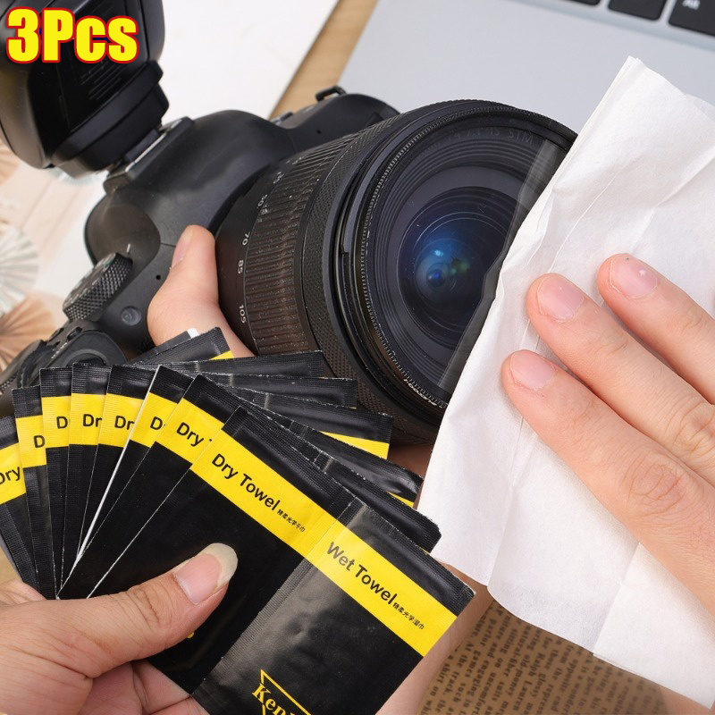 3 cái điện thoại vạn năng ống kính máy ảnh làm sạch ướt & khô giấy đa chức năng dùng một lần Màn hình máy tính thủy tinh làm sạch bụi mô