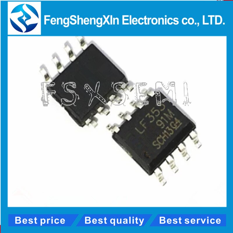 10pcs/lot lf353dr lf353 sop-8 jfet-input dual operational amplifier ic