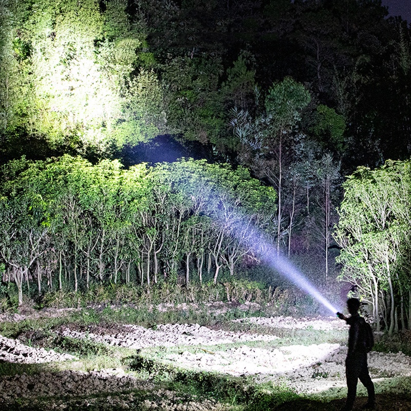 Outdoor Dimmable ABS Strong Light Flashlight / High Quanlity Portable USB Rechargeable Hand Light / Hand Lamp for Outdoor Camping Fishing Survival Hiking Emergency