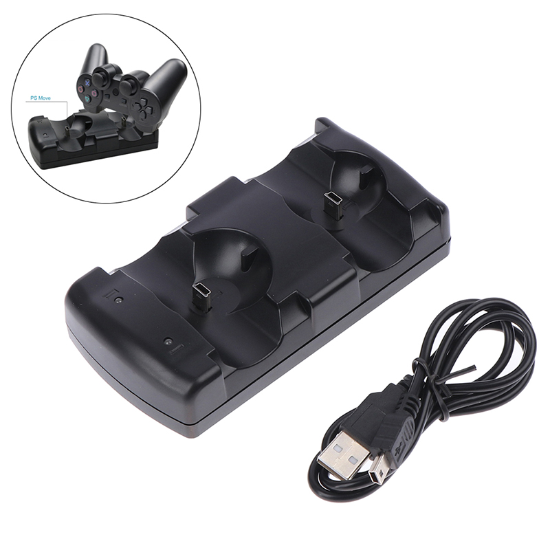 【Booming】 USB Dual Charger Station For PS3 Controller Joystick Powered Charging Dock Gampad Navigation